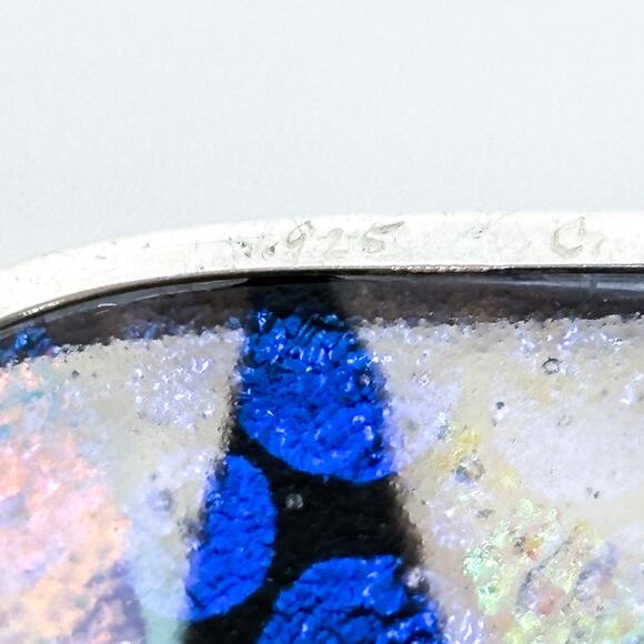 Iridescent Dichroic Glass Sterling Silver Pendant | Modern Artisan | Milans - Picture 7 of 7